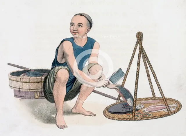 A fishmonger, 1800. Creator: J Dadley.