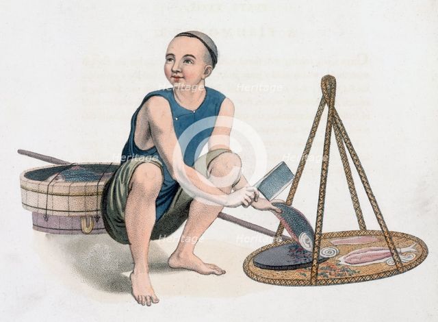 A fishmonger, 1800. Creator: J Dadley.