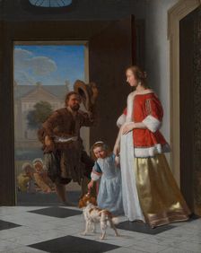 A Fishmonger at the Door. Creator: Jacob Ochtervelt