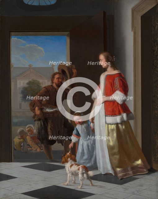 A Fishmonger at the Door. Creator: Jacob Ochtervelt.