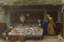 A Fishmonger's Shop, 1873. Creator: Fred Walker