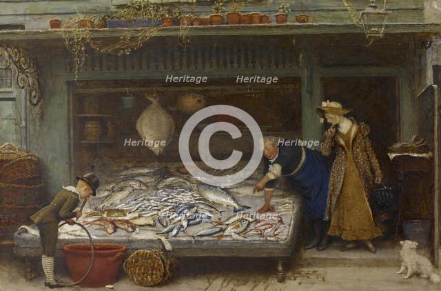 A Fishmonger's Shop, 1873. Creator: Fred Walker.