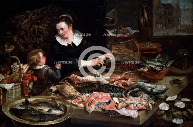'A Fishmonger's Shop', c1616-1618.  Artist: Frans Snyders