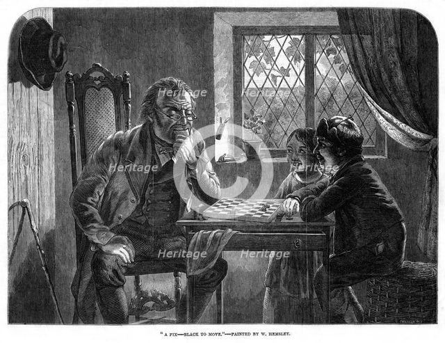 'A Fix, Black to Move', 19th century.Artist: Cheltnam