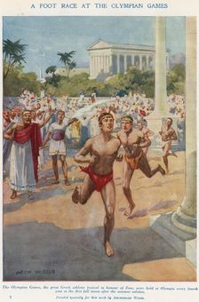 A Foot Race at the Olympian Games Ancient Greece. Artist: Archibald Webb