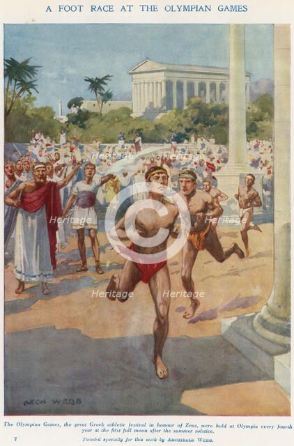 'A Foot Race at the Olympian Games', Ancient Greece. Artist: Archibald Webb
