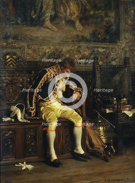 A Footman Sleeping, 1871. Creator: Charles Bargue.