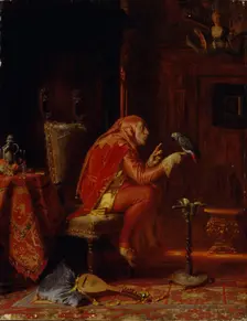 A fool with parrot, 1875