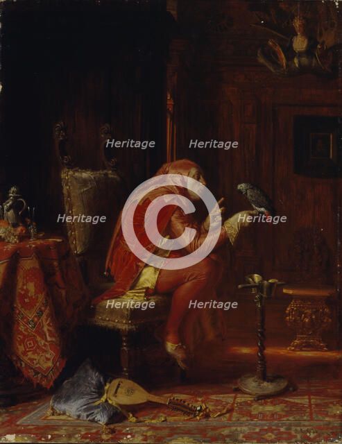A fool with parrot, 1875.