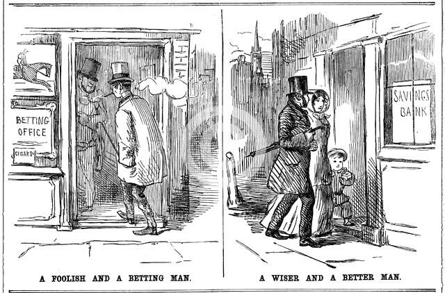 'A Foolish and a Betting Man' and 'A Wise and a Better Man', 1852. Artist: Unknown