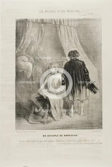 A Follower of Broussais (plate 7), 1843. Creator: Charles Emile Jacque.