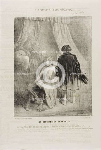 A Follower of Broussais (plate 7), 1843. Creator: Charles Emile Jacque.