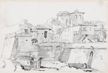A Fortified Town in Italy, 1744/1750. Creator: Joseph-Marie Vien the Elder