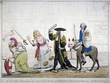 A forcible entrance into Leadenhall-Street; by Master Billy Declaratory upon a Dun'd-ass 1788. Artist: Anon