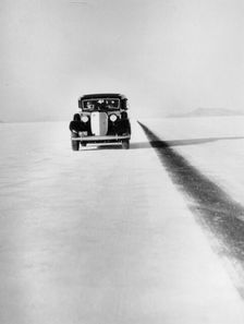 A Ford Lincoln on the Bonneville Salt Flats, Utah, 1935. Creator: Unknown