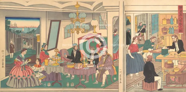 A Foreign Residence in Yokohama, 1st month, 1861. Creator: Yoshikazu.