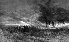 A forest fire in America, 1881. Creator: Unknown