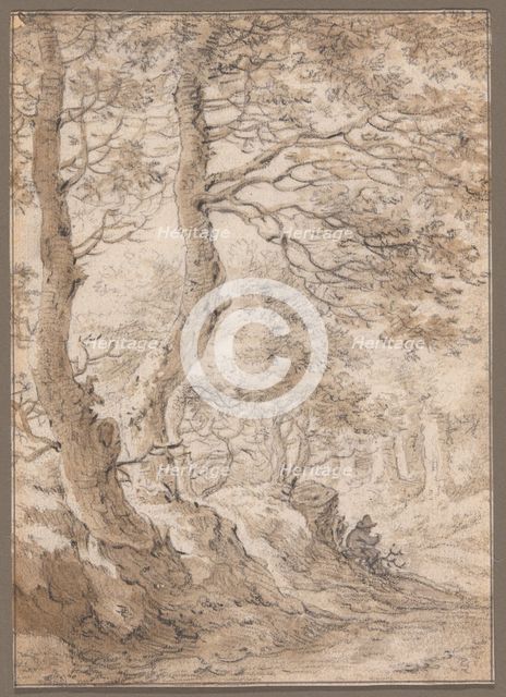 A Forest Interior, with a Seated Figure, n.d. Creator: Herman Saftleven the Younger.