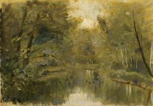 A Forest Pond, 1875-1899. Creator: César de Cock