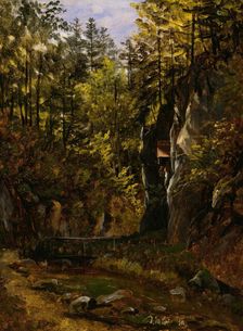 A Forest Road with an Altar, 1830. Creator: Thomas Fearnley