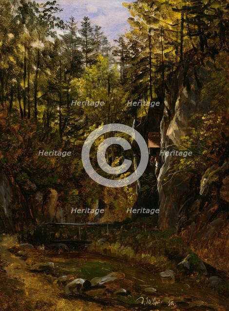 A Forest Road with an Altar, 1830. Creator: Thomas Fearnley.