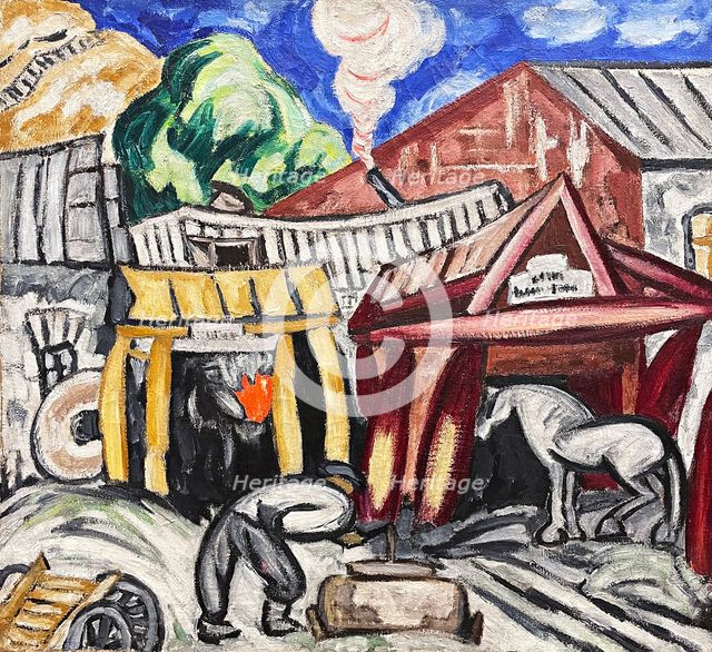 A Forge, 1911-1912. Creator: Rozanova, Olga Vladimirovna (1886-1918).