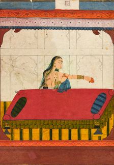 A forlorn lover, fragment from a Rasamanjari, ca. 1710-ca. 1715. Creator: Golu