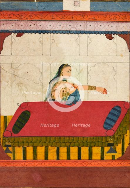 A forlorn lover, fragment from a Rasamanjari, ca. 1710-ca. 1715. Creator: Golu.