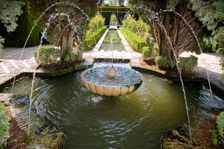 A fountain in the Palacio de Generalife, Alhambra, Granada, Spain, 2007. Creator: Samuel Magal