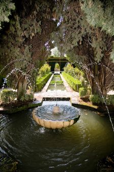 A fountain in the Palacio de Generalife, Alhambra, Granada, Spain, 2007. Creator: Samuel Magal