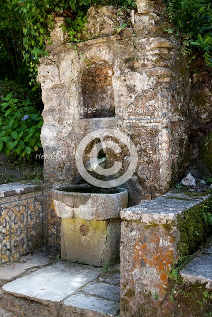 A fountain in Capuchos Convent, Sintra, Portugal, 2009. Creator: Samuel Magal.