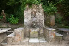 A fountain in Capuchos Convent, Sintra, Portugal, 2009. Creator: Samuel Magal