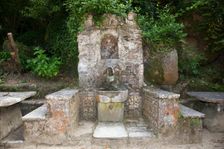 A fountain in Capuchos Convent, Sintra, Portugal, 2009. Creator: Samuel Magal