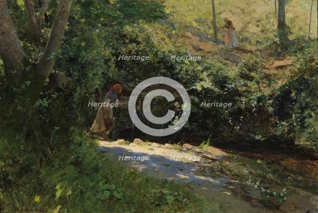 A fountain in Galicia, 1897. Creator: Serafin Avendano.