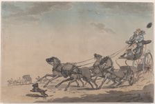 A Four-in-Hand, or The Runaway Carriage, 1791-93., 1791-93. Creator: Thomas Rowlandson