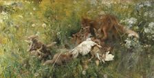 A Fox Family, 1886. Creator: Bruno Liljefors