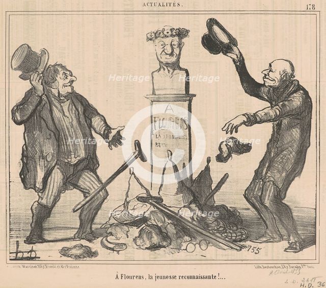 À Flourens, la jeunesse reconnaissante!, 19th century.  Creator: Honore Daumier.