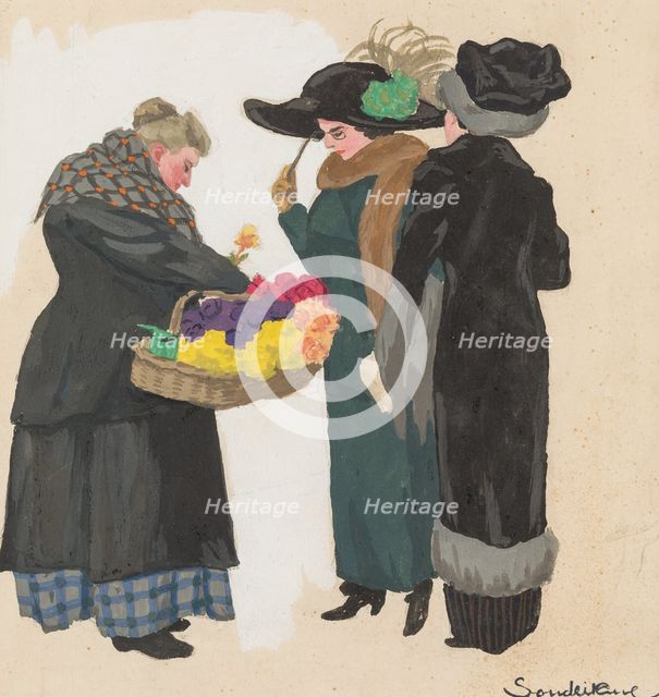 A Flower Seller, 1900s-1910s.
