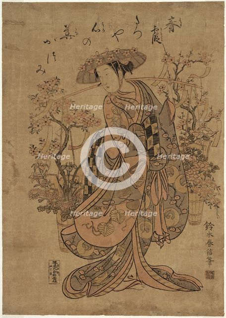 A Flower Vendor, 1751/64. Creator: Suzuki Harunobu.