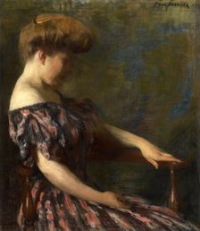 A Flowered Gown, 1906. Creator: Thomas Pollock Anshutz