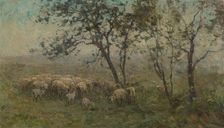 A Flock of Sheep, c.1880-c.1897. Creator: William Charles Estall