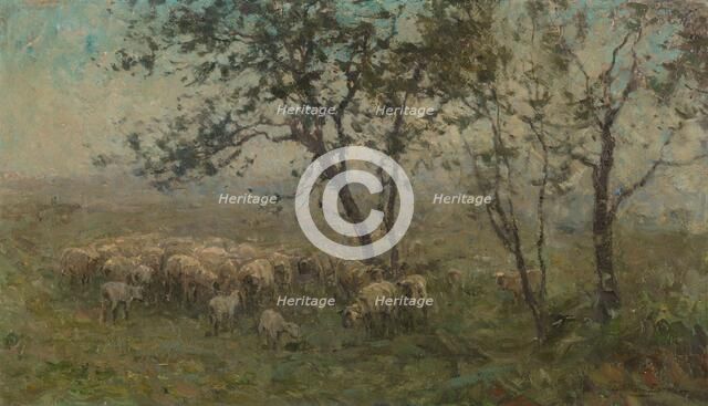 A Flock of Sheep, c.1880-c.1897. Creator: William Charles Estall.