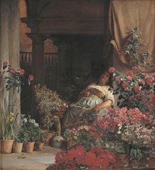 A Florentine Flower Seller, 1880. Creator: Kristian Zahrtmann