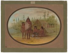 A Flathead Chief with His Family, 1855/1869. Creator: George Catlin