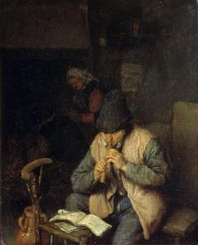 A Flautist c1660. Artist: Adriaen van Ostade
