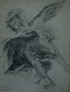 A Flying Angel (recto), 1723-1727. Creator: Giovanni Battista Piazzetta (Italian, 1682-1754)