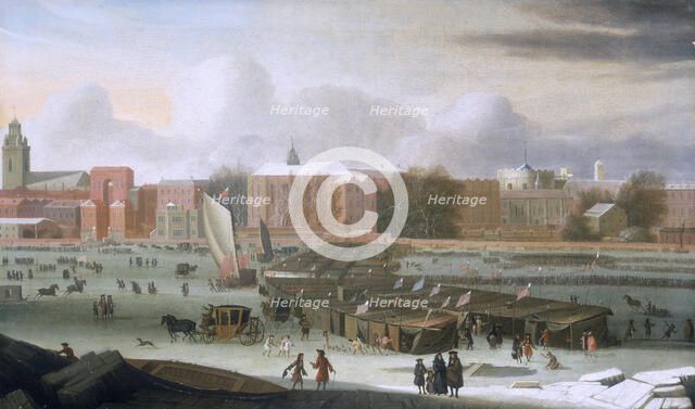 'A Frost Fair on the Thames at Temple Stairs', c1684.  Artist: Abraham Hondius