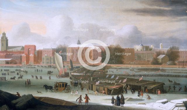 'A Frost Fair on the Thames at Temple Stairs', c1684.  Creator: Abraham Hondius.