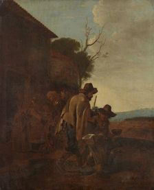 A Franciscan Saint distributing Food to Peasants, 1599-1682. Creator: Pieter van Laer