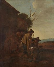 A Franciscan Saint distributing Food to Peasants, 1599-1682. Creator: Pieter van Laer